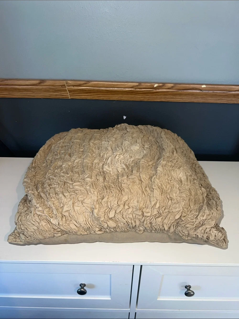 Beige Ruffled Decorative Pillow - Home Bedding